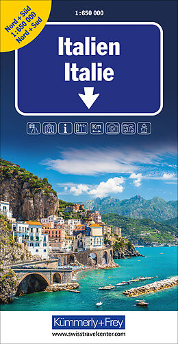 (Land)Karte Italien Nord + Süd Strassenkarte 1:650 000 von 