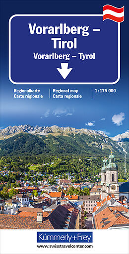 (Land)Karte Vorarlberg - Tirol - Südtirol Regionalkarte Österreich 1: 175 000 von 