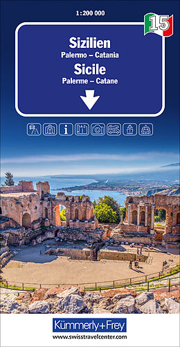 (Land)Karte Sizilien Nr. 15 Regionalkarte Italien 1:200 000 von 