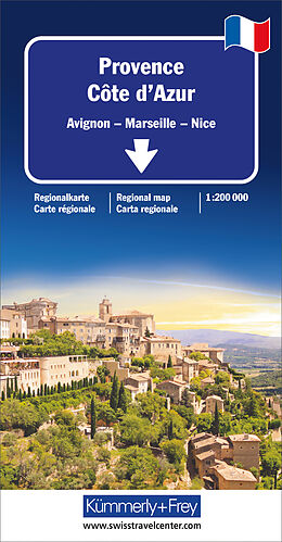 (Land)Karte Provence-Côte d'Azur Regionalkarte 1:200 000 von 