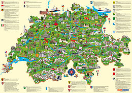 gerollte (Land)Karte Carte Suisse pour les enfants, poster Plano gerollt in Röhre 100 x 70 cm de 
