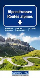 (Land)Karte Alpenstrassen Routes alpines 1:750 000 von 