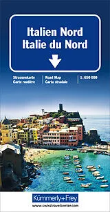 gefaltete (Land)Karte Kümmerly+Frey Strassenkarte Italien Nord 1:650.000 von 