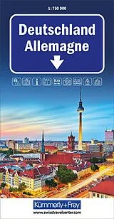gefaltete (Land)Karte Kümmerly+Frey Strassenkarte Deutschland 1:750.000 von 