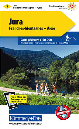 gefaltete (Land)Karte Jura Franches-Montagnes Ajoie Nr. 03 Wanderkarte 1:60 000 von 