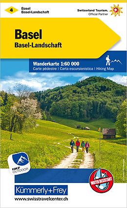 gefaltete (Land)Karte Basel, Basel-Landschaft Nr. 04 Wanderkarte 1:60 000 von 