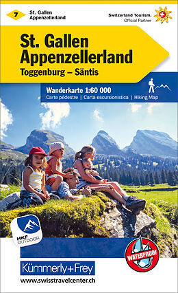 (Land)Karte St. Gallen - Appenzellerland Toggenburg - Säntis Nr. 07 Wanderkarte 1:60 000 von 