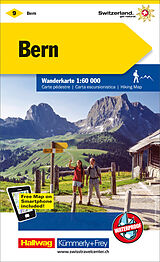 gefaltete (Land)Karte Region Bern Nr. 09 Wanderkarte 1:60 000 von 
