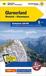 gefaltete (Land)Karte Glarnerland Muotatal - Klausenpass Nr. 12 Wanderkarte 1:60 000 von 