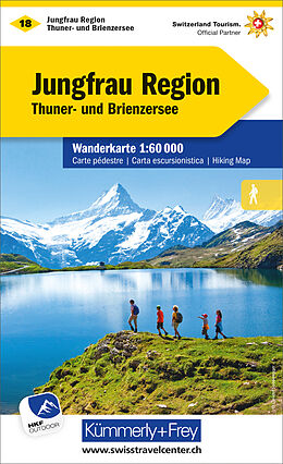 gefaltete (Land)Karte Jungfrau-Region Thuner- und Brienzersee Wanderkarte Nr. 18 von 