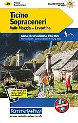 gefaltete (Land)Karte Kümmerly+Frey Wanderkarte 26 Ticino, Sopraceneri 1:60.000 von 