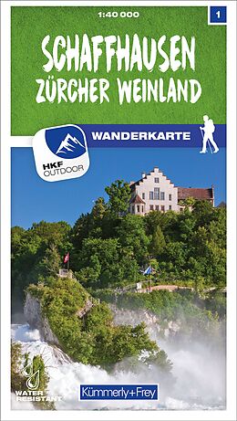 gefaltete (Land)Karte Schaffhausen Zürcher Weinland Nr. 01 Wanderkarte 1:40 000 von 