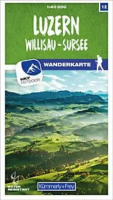 gefaltete (Land)Karte Kümmerly+Frey Wanderkarte 12 Luzern 1:40.000 von 