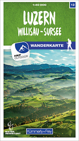 gefaltete (Land)Karte Luzern Willisau Sursee Nr. 12 Wanderkarte 1:40 000 von 