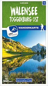 gefaltete (Land)Karte Walensee - Toggenburg Ost Nr. 15 Wanderkarte 1:40 000 von 
