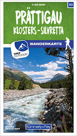 gefaltete (Land)Karte Prättigau - Klosters - Silvretta Nr. 23 Wanderkarte 1:40 000 von 