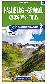 gefaltete (Land)Karte Kümmerly+Frey Wanderkarte 32 Hasliberg, Grimsel 1:40.000 von 