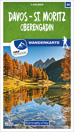 gefaltete (Land)Karte Davos - St. Moritz - Oberengadin Nr. 36 Wanderkarte 1:40 000 von 