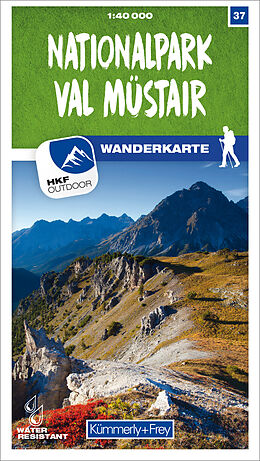 gefaltete (Land)Karte Nationalpark Val Müstair Nr. 37 Wanderkarte 1:40 000 von 