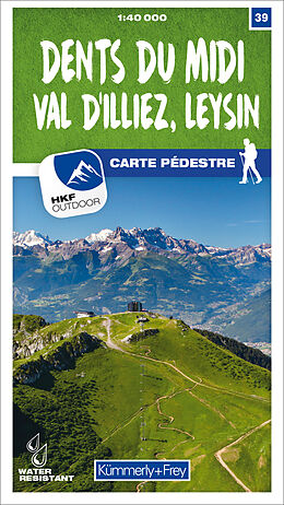 gefaltete (Land)Karte Dents du Midi - Val d'Illiez - Leysin Nr. 39 Wanderkarte 1:40 000 von 