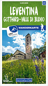 gefaltete (Land)Karte Leventina Gotthard - Valle di Blenio Nr. 43 Wanderkarte 1:40 000 von 