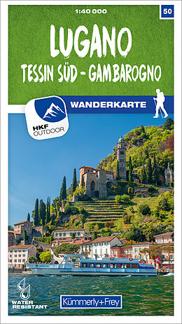 gefaltete (Land)Karte Lugano - Tessin Süd - Gambarogno Nr. 50 Wanderkarte 1:40 000 von 