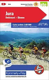 gefaltete (Land)Karte Kümmerly+Frey Velokarte 3 Jura 1:60.000 von