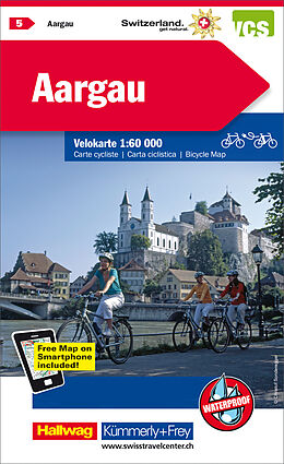 gefaltete (Land)Karte Aargau Nr. 05 Velokarte 1:60 000 von 