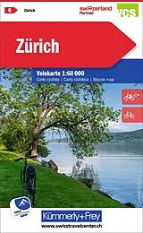 gefaltete (Land)Karte Kümmerly+Frey Velokarte 6 Zürich 1:60.000 von