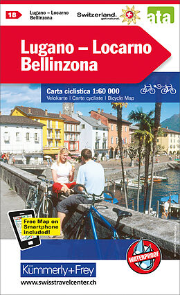 gefaltete (Land)Karte Lugano - Locarno - Bellinzona Nr. 18 Velokarte 1:60 000 von 