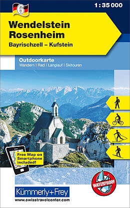 gefaltete (Land)Karte Wendelstein - Rosenheim, Bayrischzell, Kufstein, Nr. 06 Outdoorkarte Deutschland 1:35 000 von 