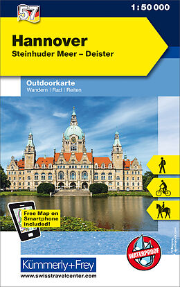 gefaltete (Land)Karte Hannover Steinhuder Meer, Deister Nr. 57 Outdoorkarte Deutschland 1:50 000 von 