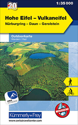 (Land)Karte Hohe Eifel Vulkaneifel Nürburgring, Daun, Gerolstein, Nr. 20 Outdoorkarte Deutschland 1:35 000 von 