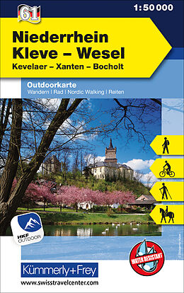 (Land)Karte Niederrhein Kleve-Wesel Kevelaer, Xanten, Bocholt, Nr. 61 Outdoorkarte Deutschland 1:50 000 von 