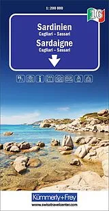gefaltete (Land)Karte Kümmerly+Frey Regional-Strassenkarte 16 Sardinien 1:200.000 von 