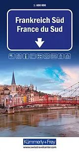 gefaltete (Land)Karte Kümmerly+Frey Strassenkarte Frankreich Süd 1:600.000 von 
