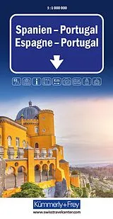 gefaltete (Land)Karte Spanien, Portugal von 