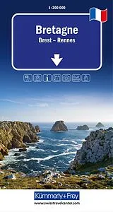 gefaltete (Land)Karte Bretagne von 