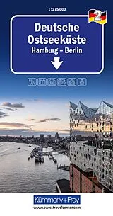 gefaltete (Land)Karte Kümmerly+Frey Regional-Strassenkarte 2 Deutsche Ostseeküste 1:275.000 von 
