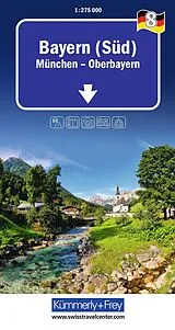 gefaltete (Land)Karte Kümmerly+Frey Regional-Strassenkarte 8 Bayern Süd 1:275.000 von 