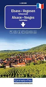 gefaltete (Land)Karte Kümmerly+Frey Regional-Strassenkarte Elsass, Vogesen 1:200.000 von 