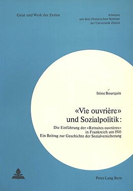 Kartonierter Einband «Vie ouvrière» und Sozialpolitik von Irene Bourquin