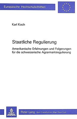 Kartonierter Einband Staatliche Regulierung von Karl Koch