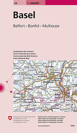 gefaltete (Land)Karte 26 Basel von Bundesamt für Landestopografie swisstopo