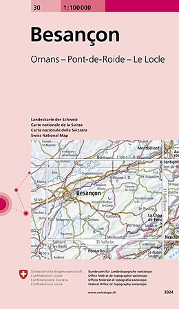 Carte (de géographie) pliée Besançon 100000 de Bundesamt für Landestopografie swisstopo