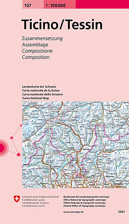 gefaltete (Land)Karte 107 Ticino/Tessin von Bundesamt für Landestopografie swisstopo