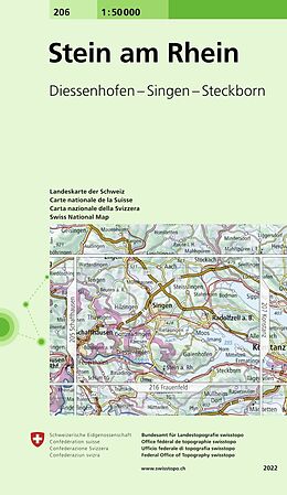 gefaltete (Land)Karte 206 Stein am Rhein von Bundesamt für Landestopografie swisstopo