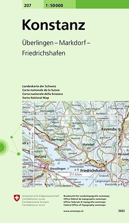 gefaltete (Land)Karte 207 Konstanz von 