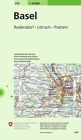 gefaltete (Land)Karte 213 Basel von 
