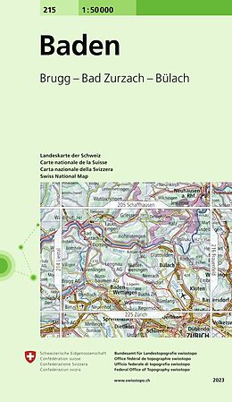 gefaltete (Land)Karte 215 Baden von Bundesamt für Landestopografie swisstopo
